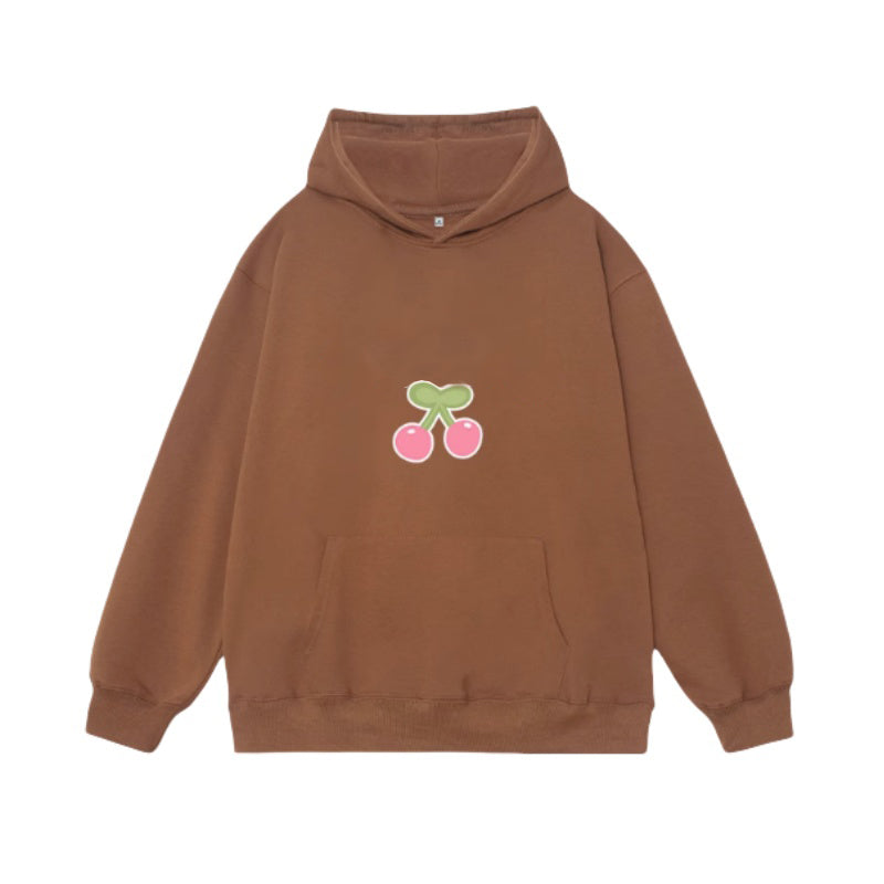 Soft Brown Cherry Hoodie